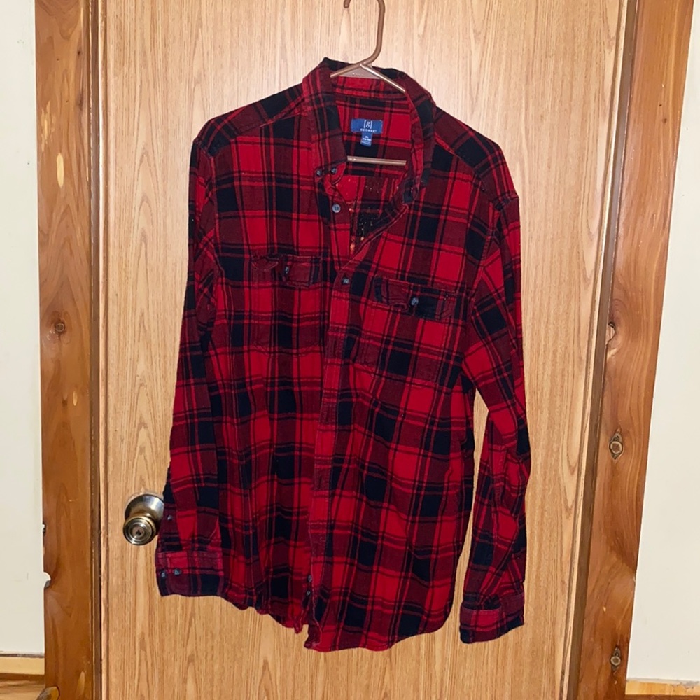 Woman’s plus size bleached Christmas flannel